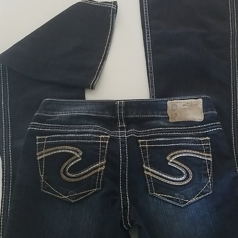 Women's Silver Denim Size 28x32 - Picture 4 of 5